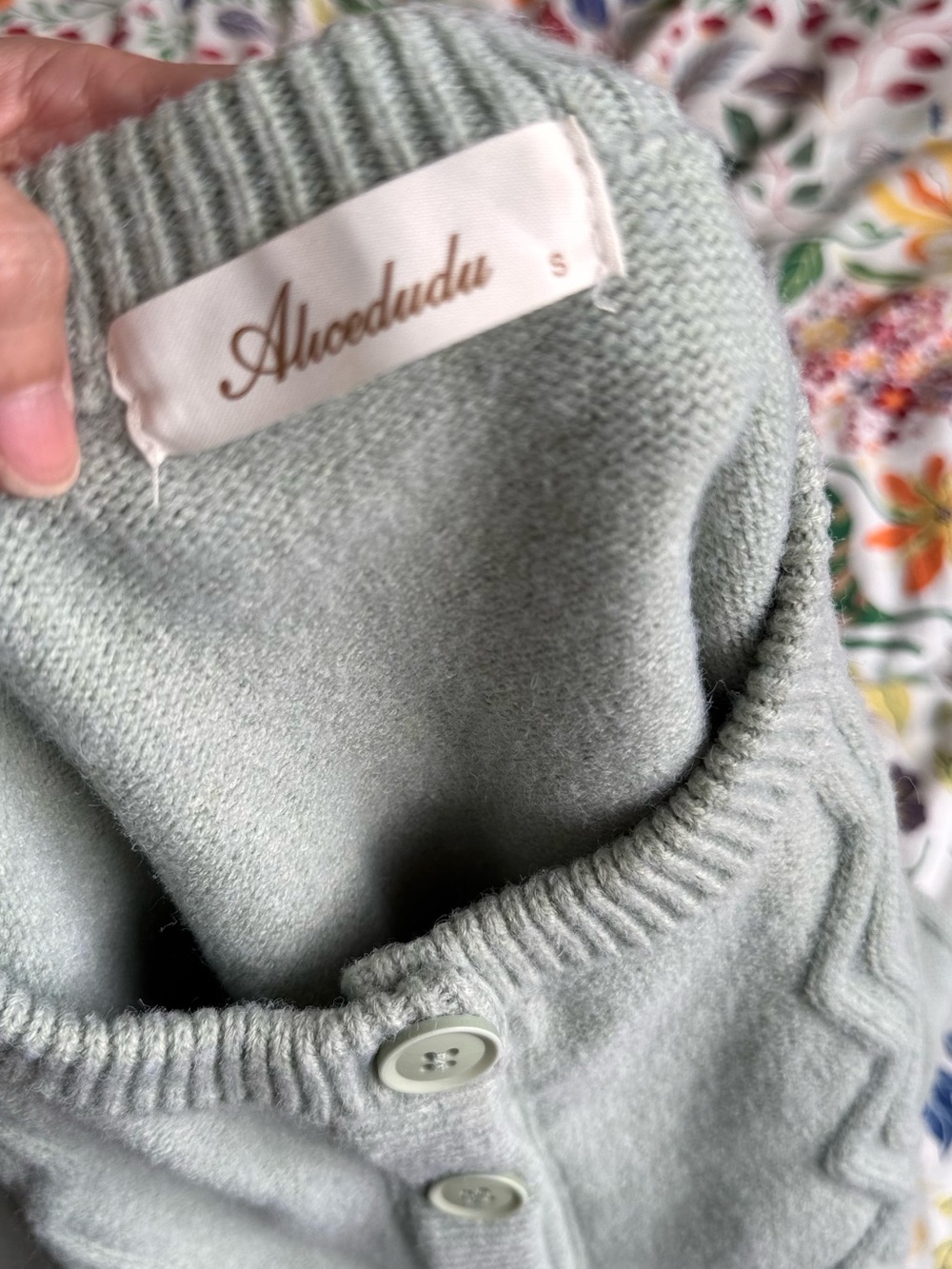 Light Sage Green Button Cardigan - Women's